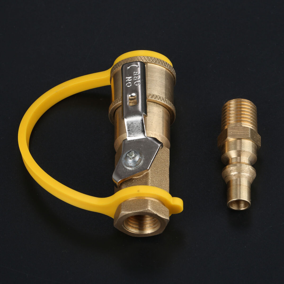 HQ Quick Connect Kit & Shutoff Valve Solid Brass For Propane/Natural Gas Systems