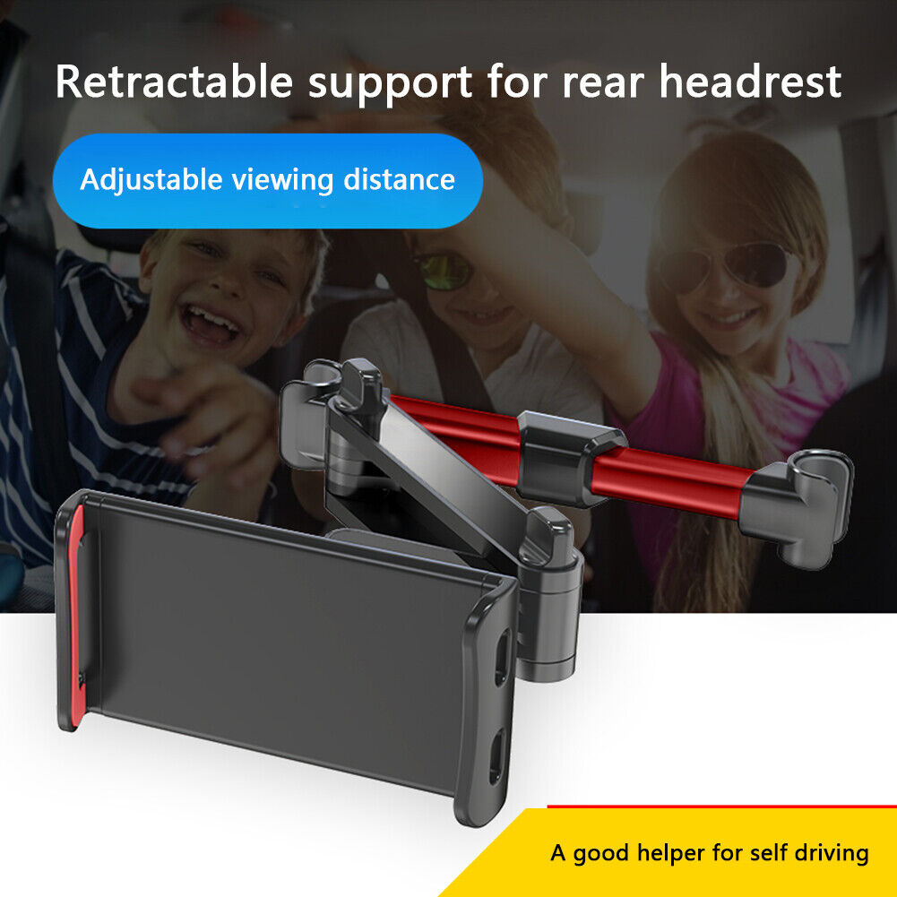 Stretch Car Headrest Phone Holder 360 Rotation Back Seat Bracket (Red)