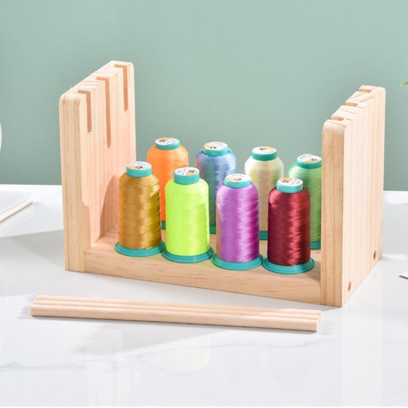Spools Wooden Thread Rack Thread Holder Organizer for Sewing Embroidery Quilting