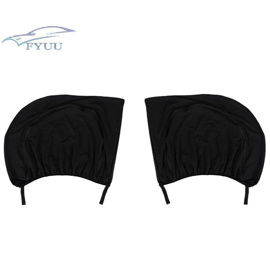 Black Polyester Rear Window Cover Double Layer With Zipper Windshield SunShade