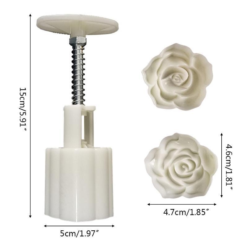 Mooncake Mold 50g Rose Flower Stamp Cake Cookie Mould Cutter Baking Accessories