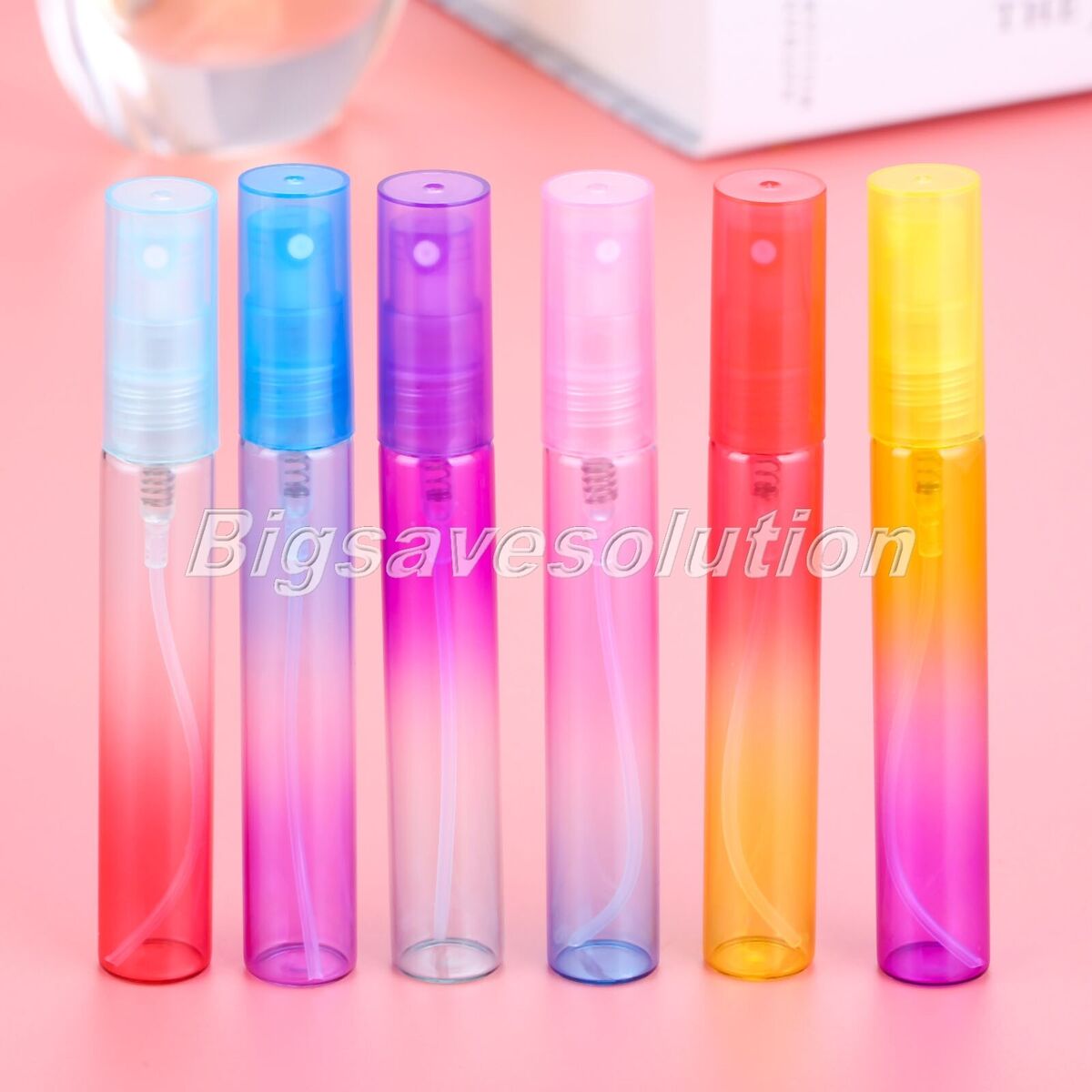 6pcs 8ml Mini Refillable Sample Perfume Glass Travel Empty Spray Bottle Case HQ