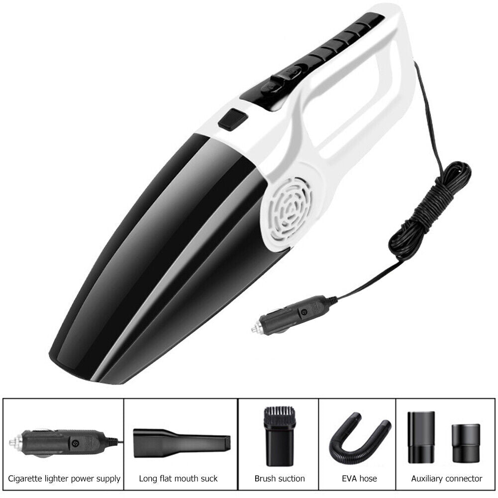 DC12V 120W Car Vacuum Cleaner 4500Pa High Suction Vacuum Cleaner (White)