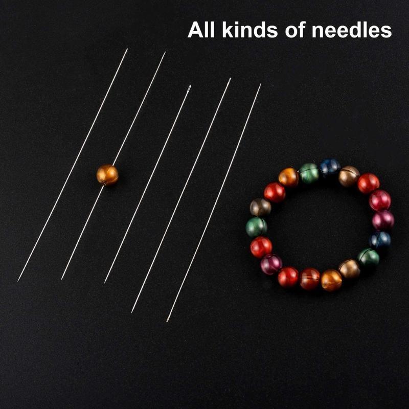 65Pcs  3 Size Extra Fine Thin Beading Embroidery Needles with Needle Threaders