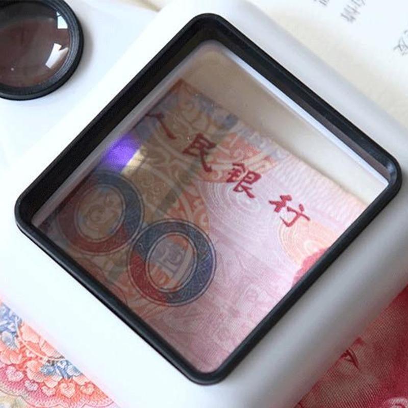 Double Glass Lens Handheld Illuminated Magnifier Reading Magnifying Glass 5X 45X