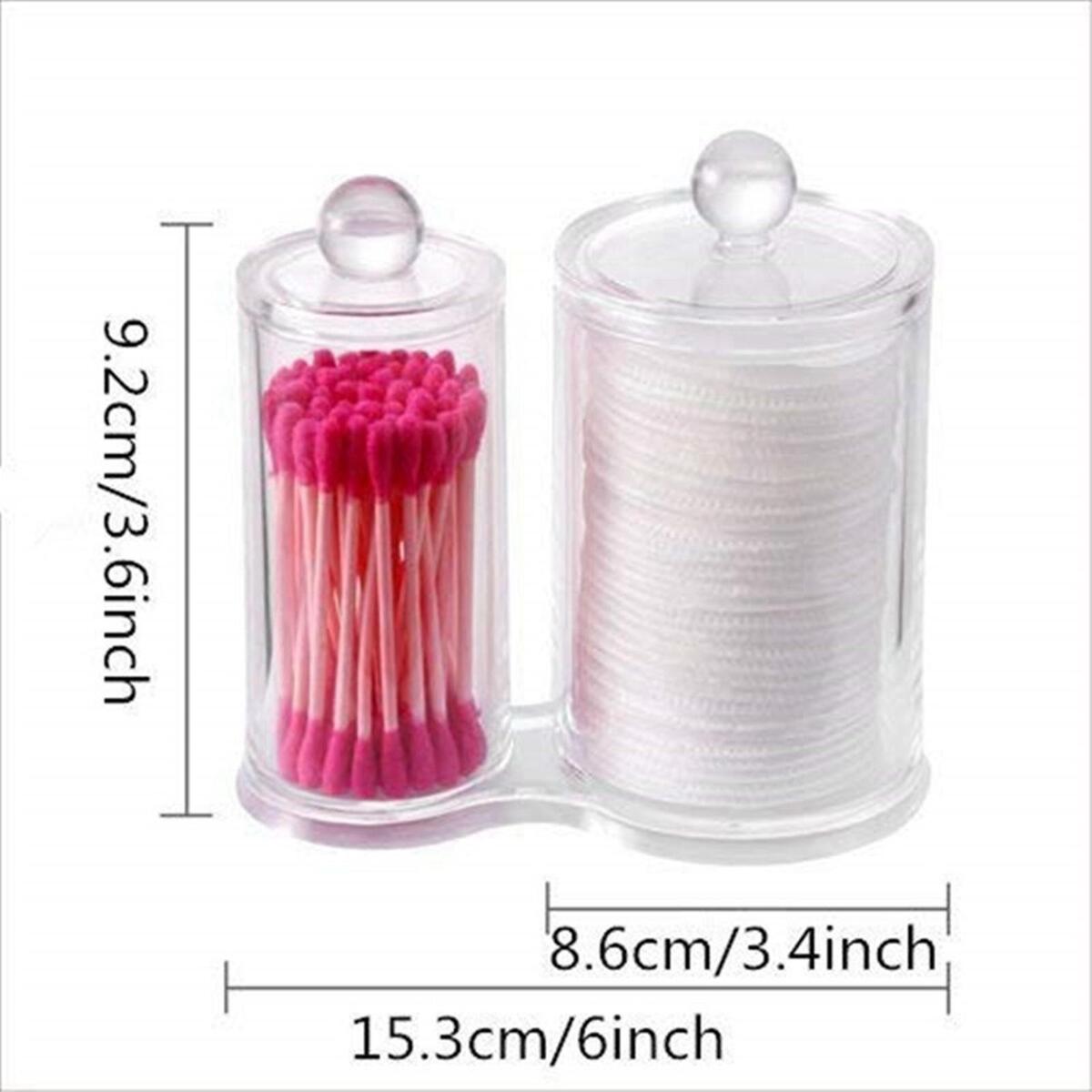 Cotton Swab Ball Pad Holder Apothecary Jar Storage for Living Room Table