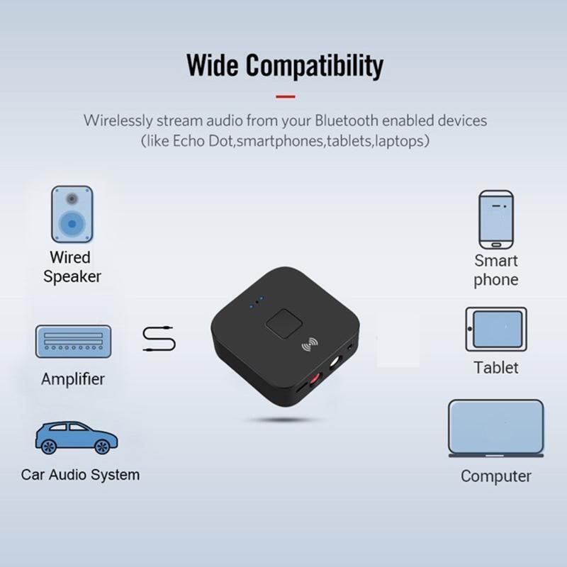 Portable Bluetooth-compatible Stereo Receiver Wireless Adapter CD Quality Sound