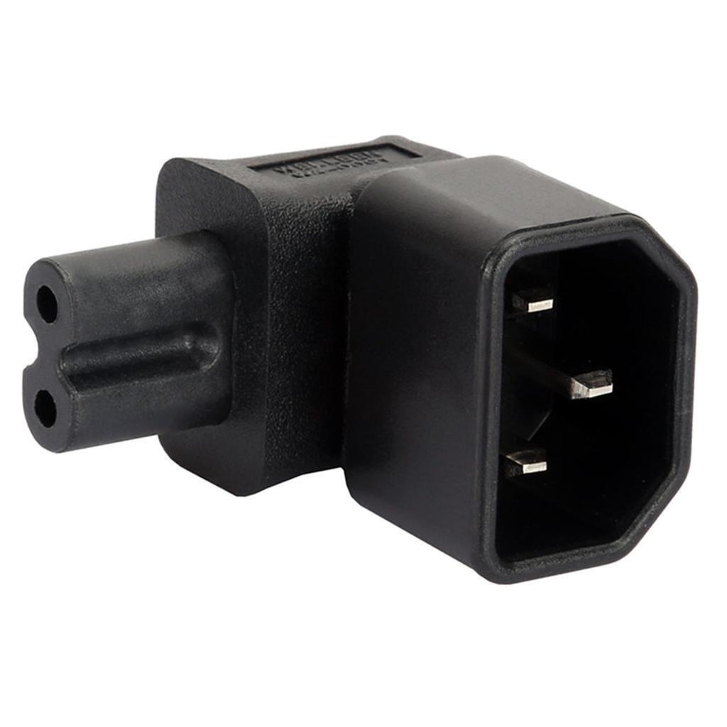 Black Color IEC 320 C14 to C7 Right Angle, C7 to C14 90 Degrees Up