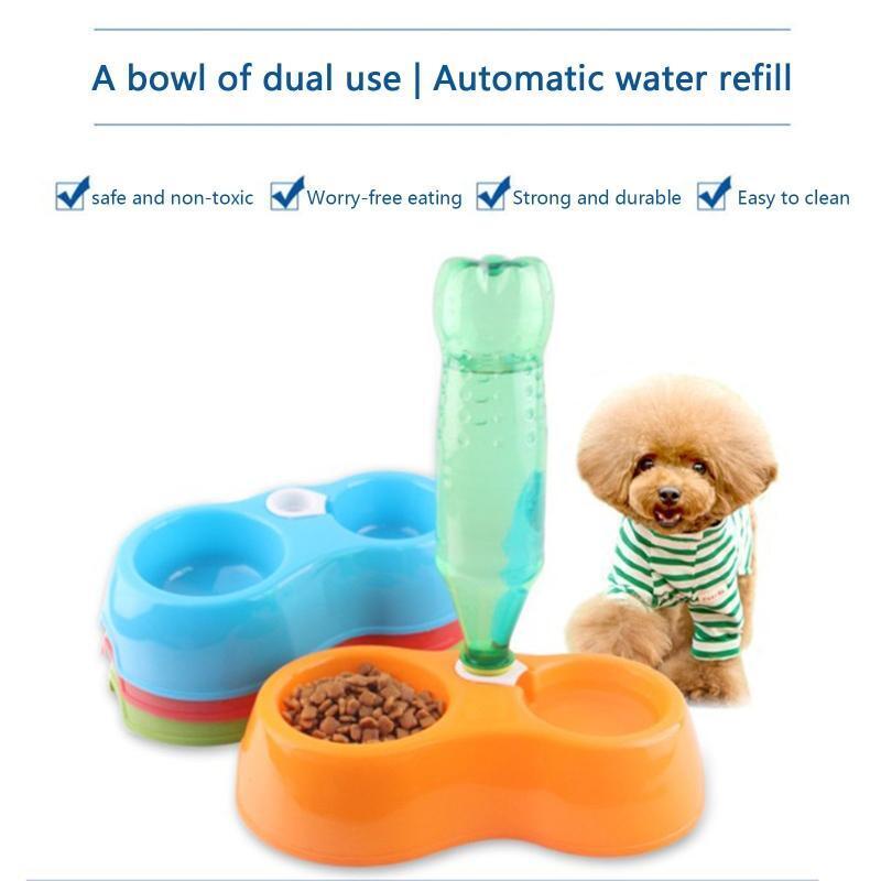 Automatic Food Water Bowl Dog Cat Plastic Double Pet Bowls Gift for Pet Owner