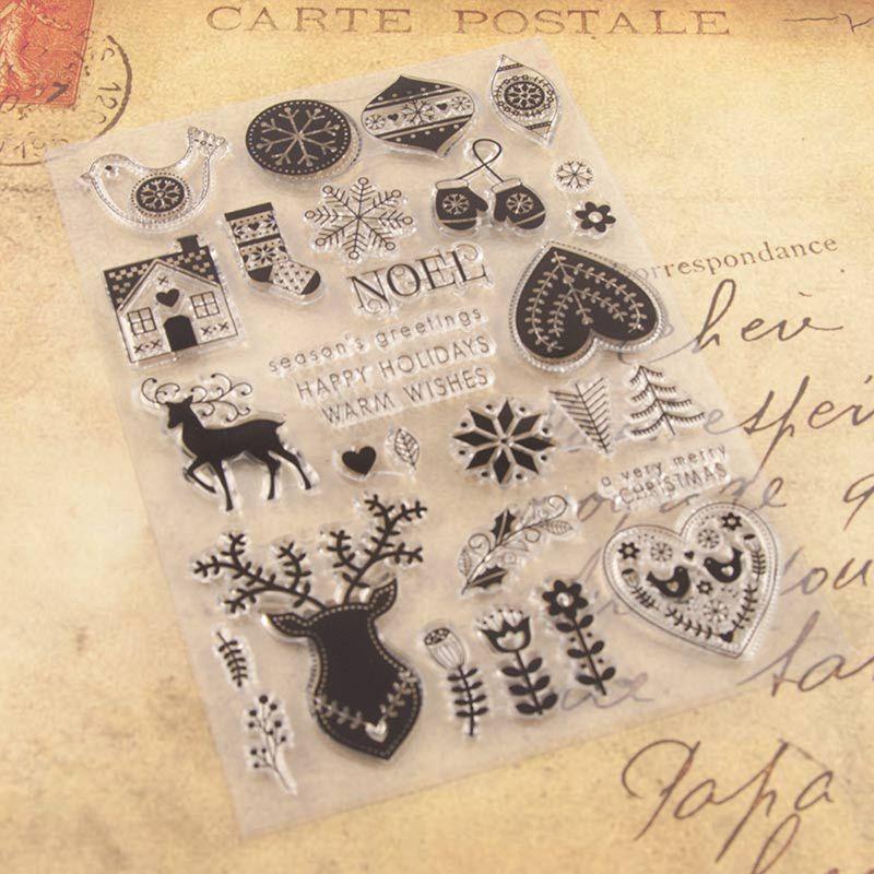 Christmas Silicone Clear Stamp Cling Seal DIY Scrapbook Embossing Album Decor