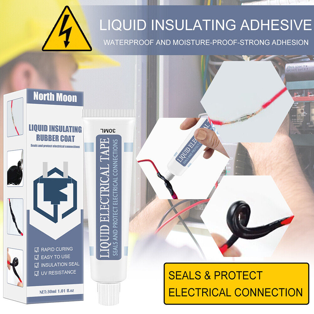 30ml Liquid Insulation Electrical Wire Cable Sealant Fast Dry Glue (Black)
