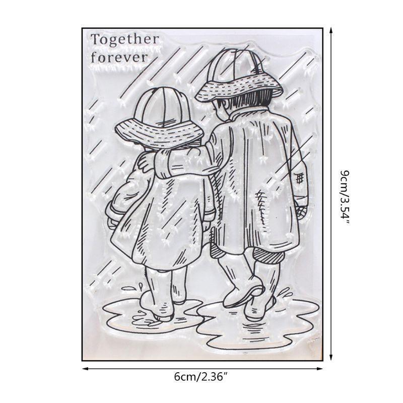 Exquisite Sweet Couple Clear Silicone Stamp Decorative Transparent Stamp Seal