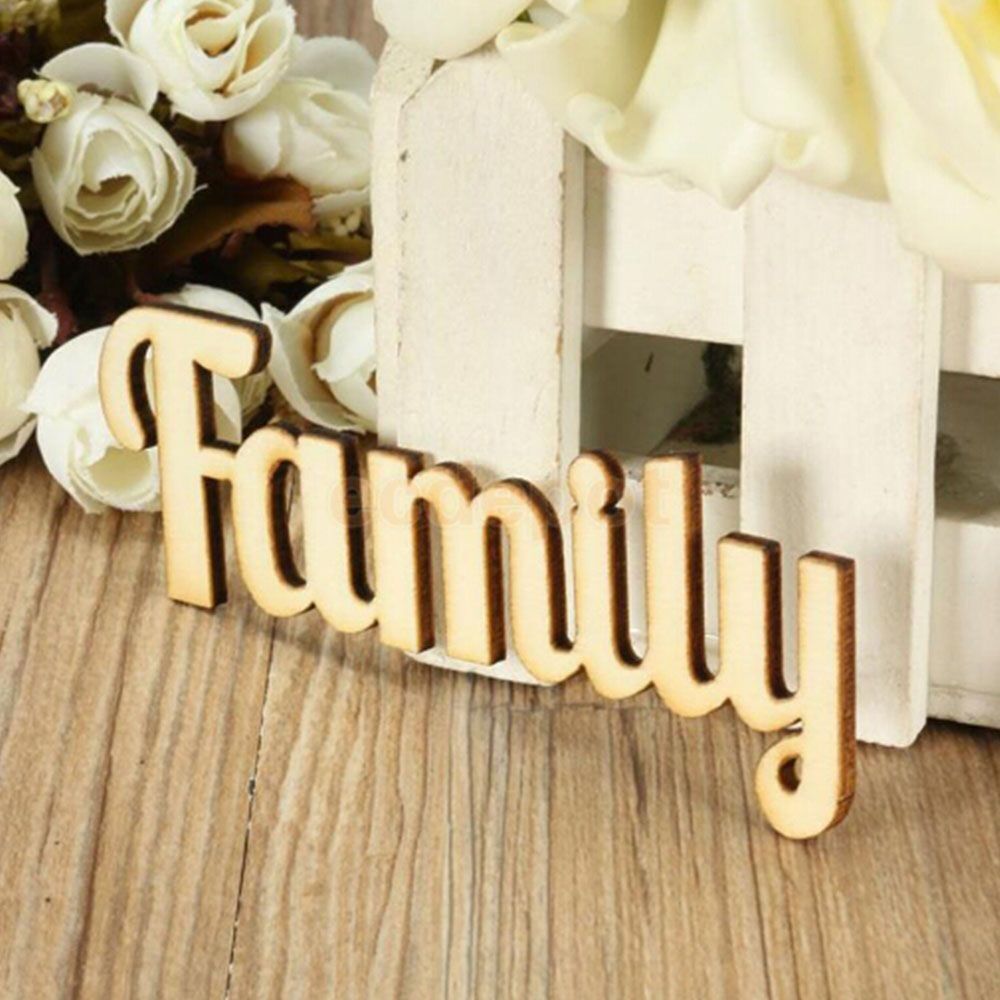 Tree Crafts Home Decor Wedding Wooden Letters Family Word DIY Decorations