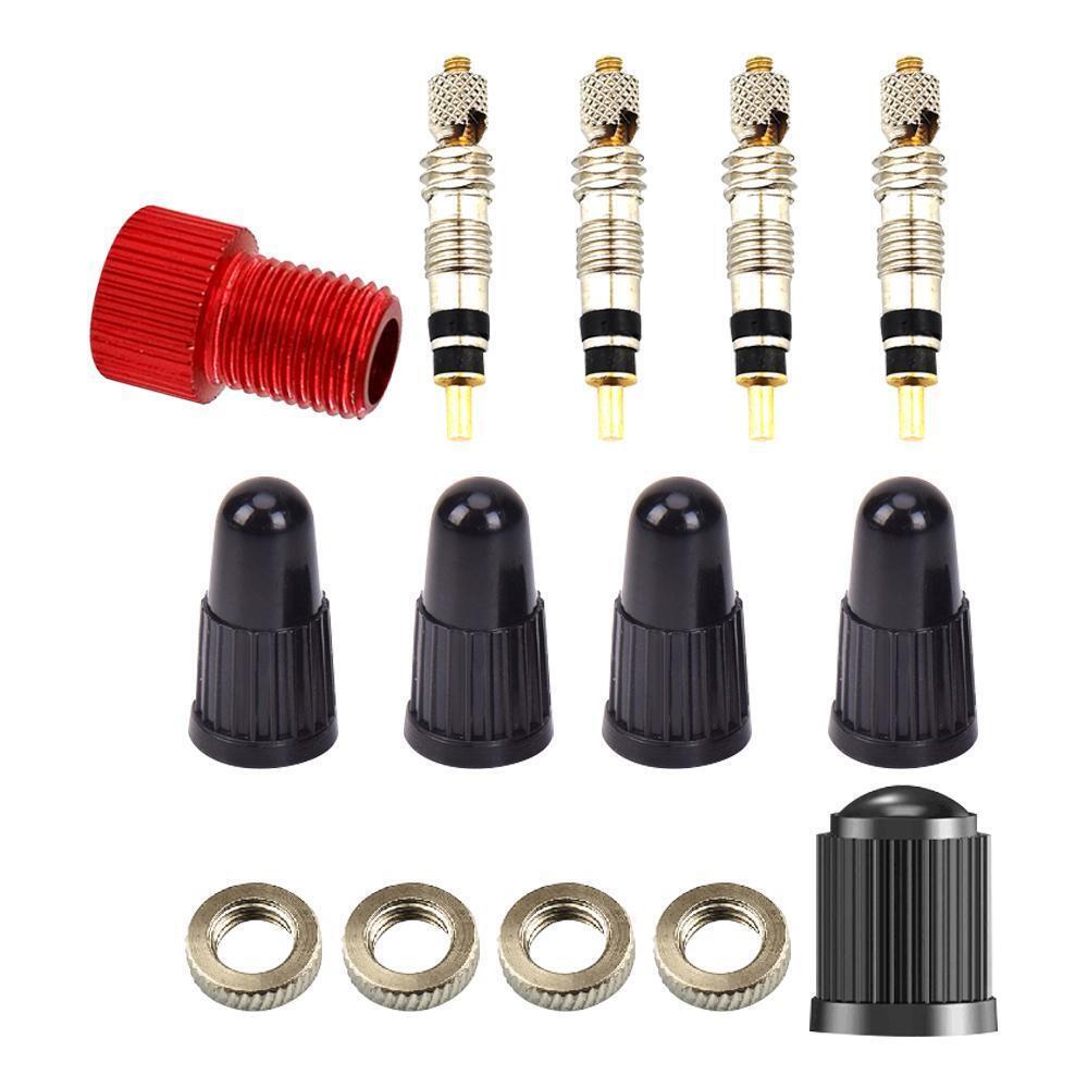 14 Pieces Presta Valve Core Tool Removable Tyre Adapter Kit Fit for Bicycle