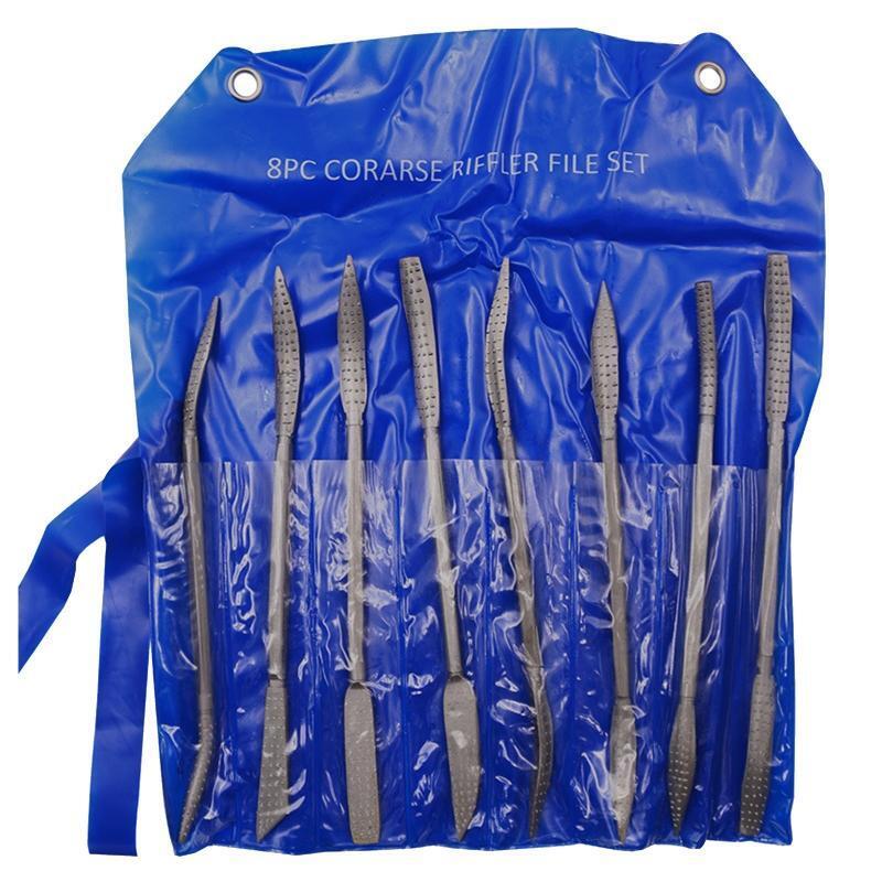 Wood Rasp Metal File Set 8-Piece Hand File Steel Woodworking File for Polishing