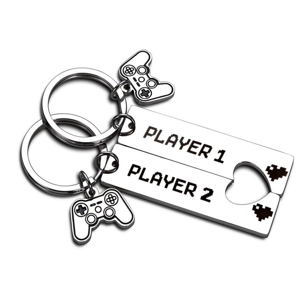 1 Player 2 Couples Anniversary Gifts Gamer Gifts Key Ring Key Chains Key Buckle