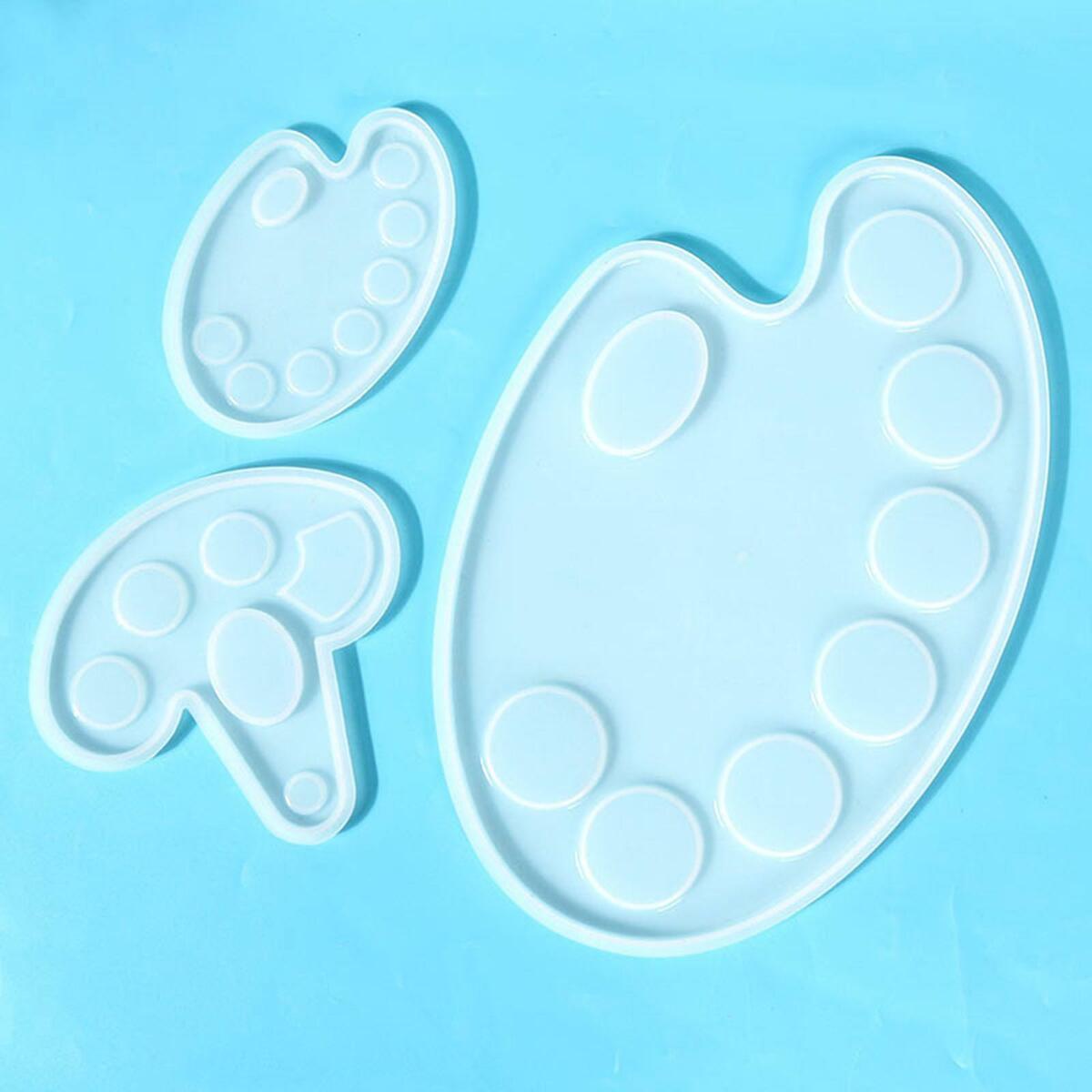 3 Pieces Palette Silicone Mold Paint Tray Moulds for Painting Home Decor