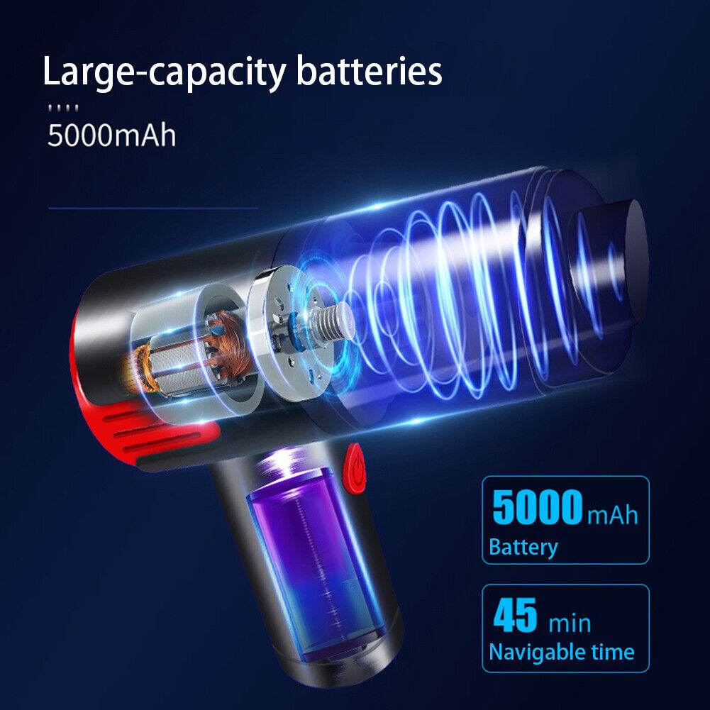 9000pa Portable Wireless Handheld Car Home Vacuum Cleaner Wet/Dry Dual-Use