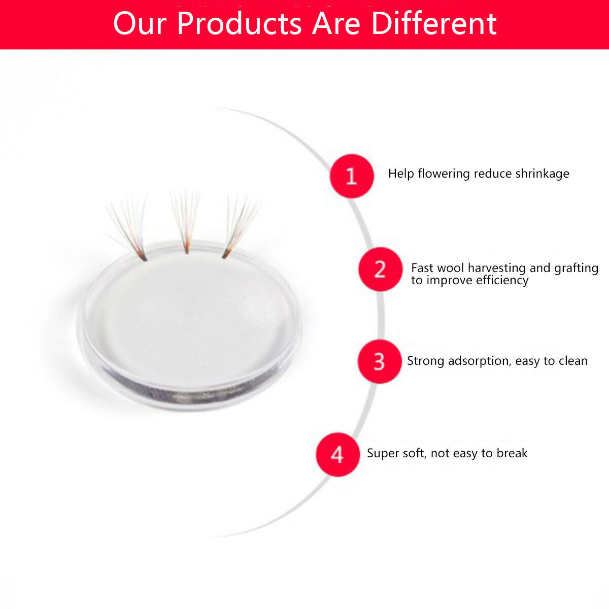 5Pcs Silicone Round Dot Eyelashes Extension Grafting Lashes Pad Pallet Stand