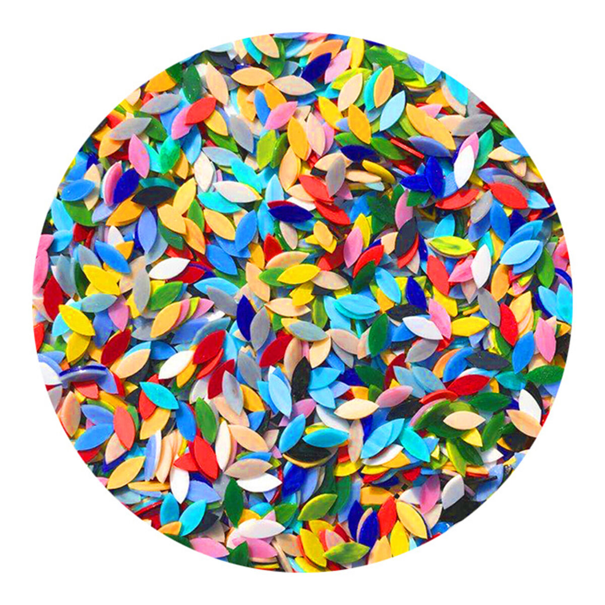 100 Pcs Assorted  Mosaic Tiles Flower Leaves Stained  Decoration