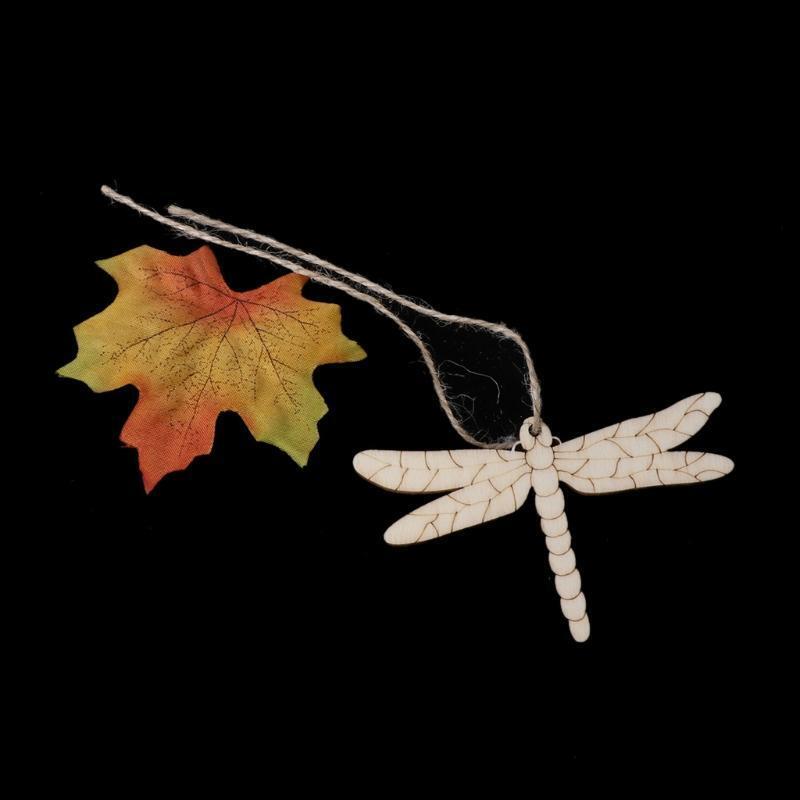 10PCS Dragonfly Easter Wooden Cute Pendant Wall Door Home Party Hanging Ornament
