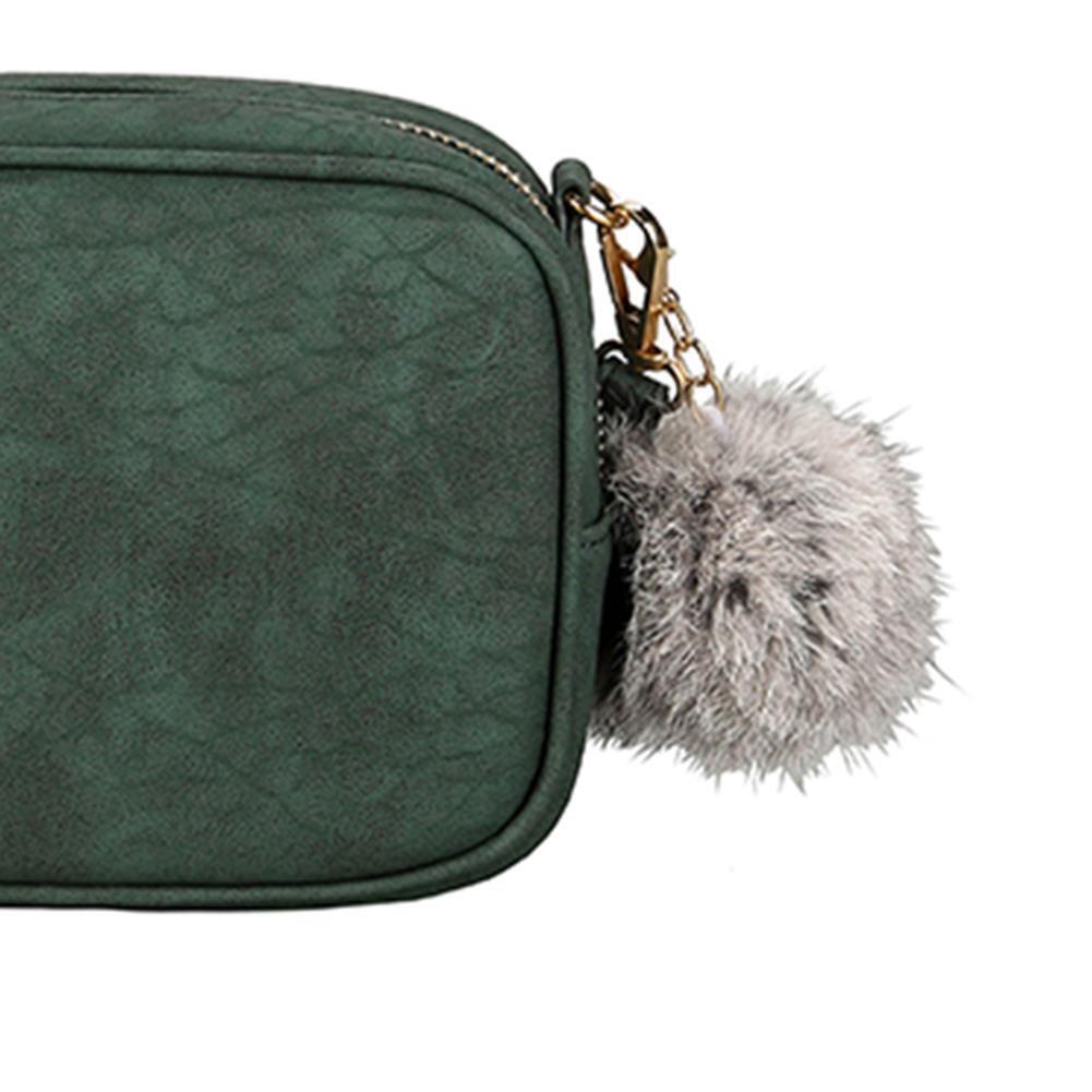 Fashion Women Stone Pattern PU Handbags Small Square Crossbody Bag(Green)