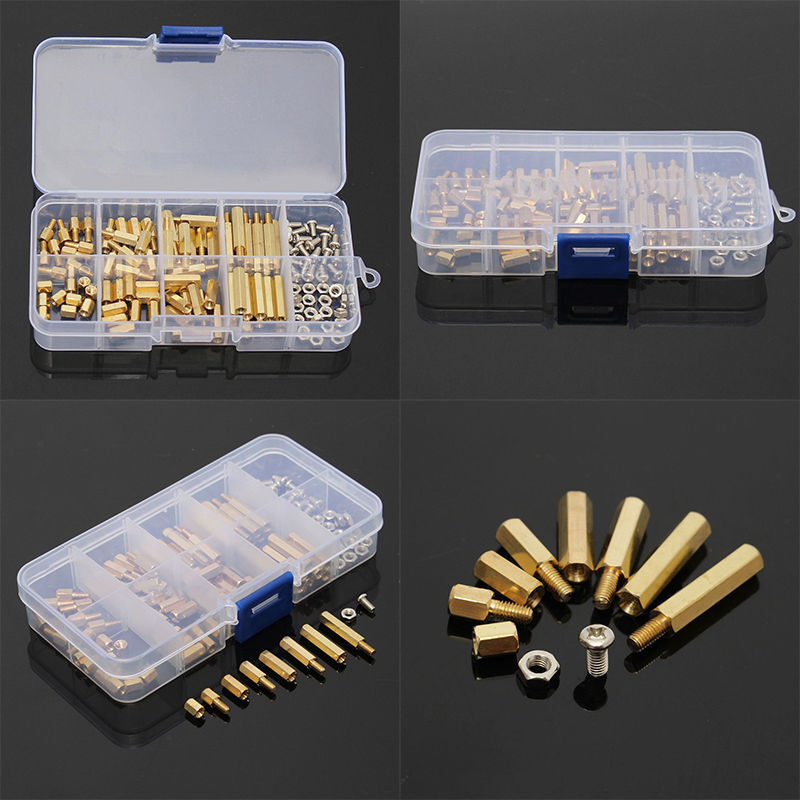 120Pcs M3 Male Female Hex Brass Spacer Standoffs PCB Board Screws Nut Assortment