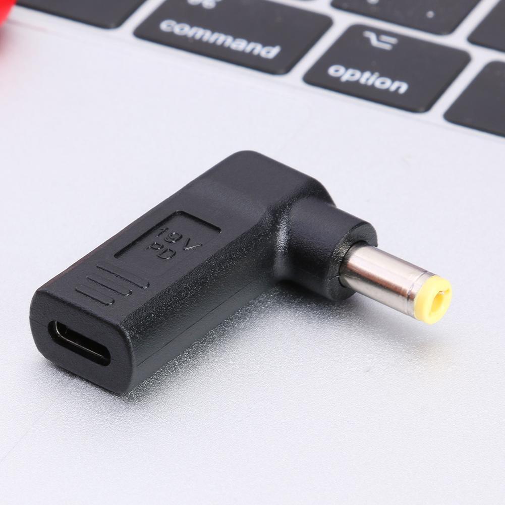 90 Degree USB3.1 USB-C Type-C Female to 5.5x2.5mm DC Male Plug Adapter