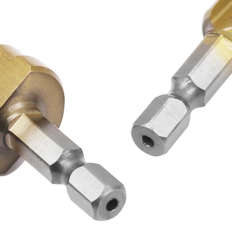 3 Pcs HSS Titanium Coated Step Drill Bit Set for Home DIY Power Drills Durable