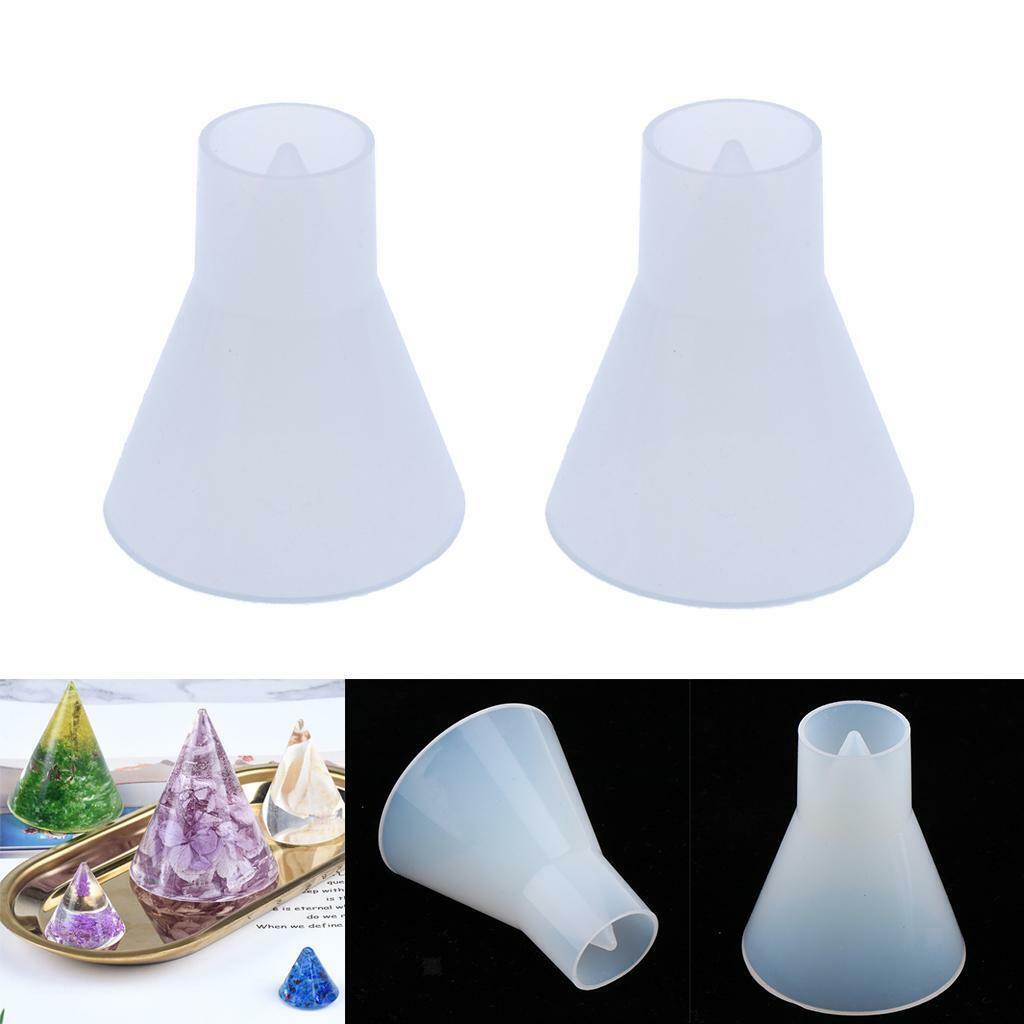 Set of 2 Cone Shaped Silicone Molds Art Casting Jewelry Making 50mm and 60mm