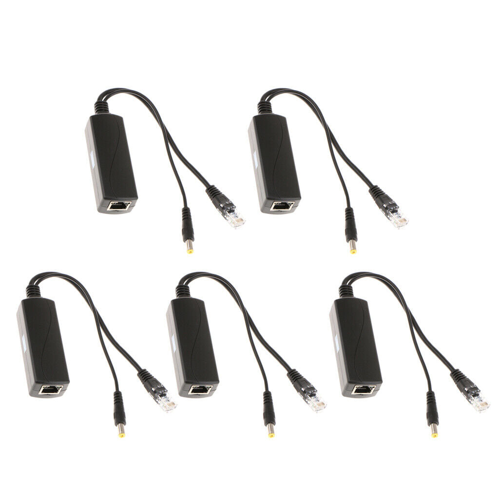 5Pcs  802.3af Micro USB  PoE Splitter  Over Ethernet 48V 12V