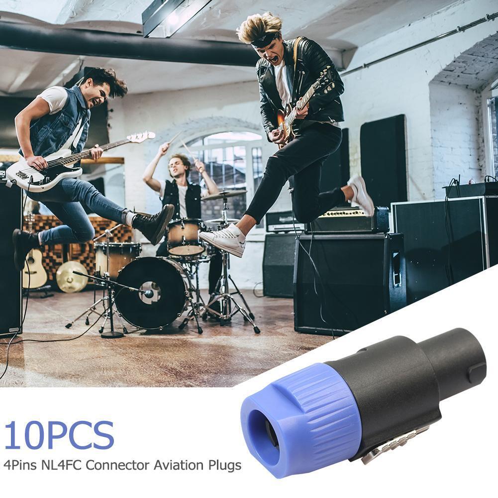 10pcs 4-Pole 4Pin NL4FC Connector Ohm Plug Speaker Audio Cable Plug Adapter