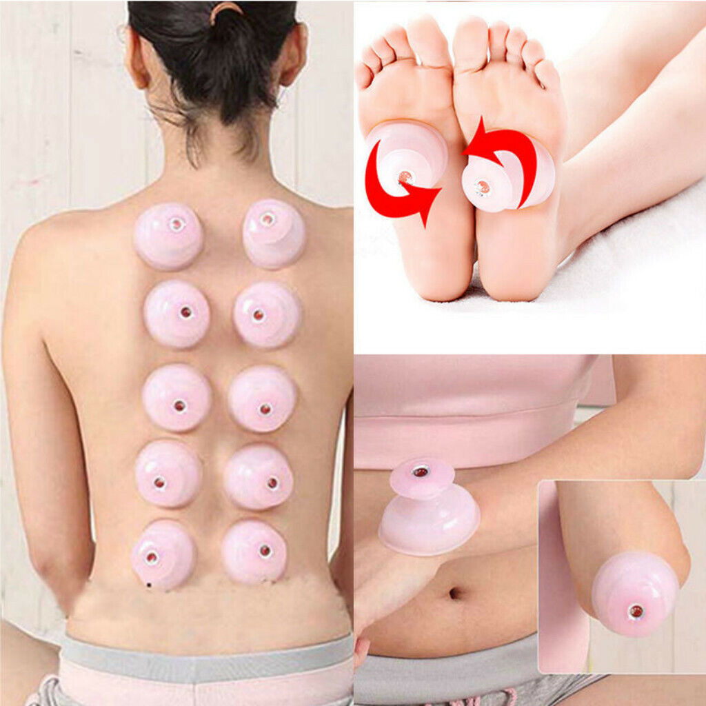 12Pcs Silicone Vacuum Massage Cupping for Massage Therapy Release Collagen