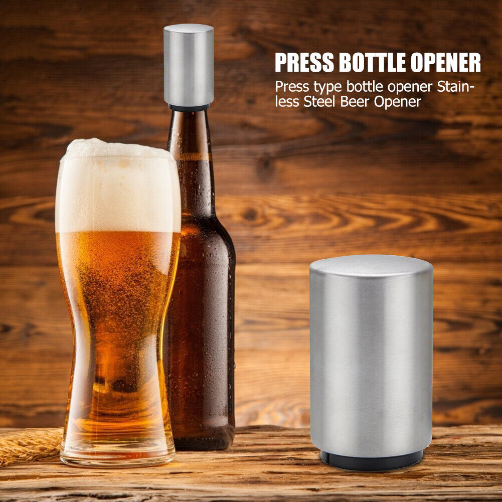 Automatic Stainless Steel Beer Bottle Opener Magnet Juice Drink Cap Opener