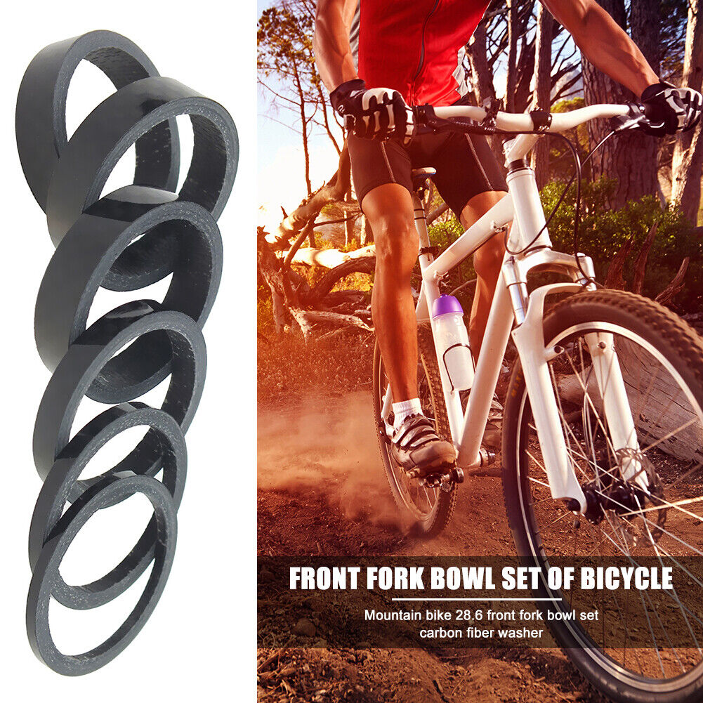 5x Carbon Fiber Bicycle Headset Washer MTB Road Bike Front Fork Gasket Ring
