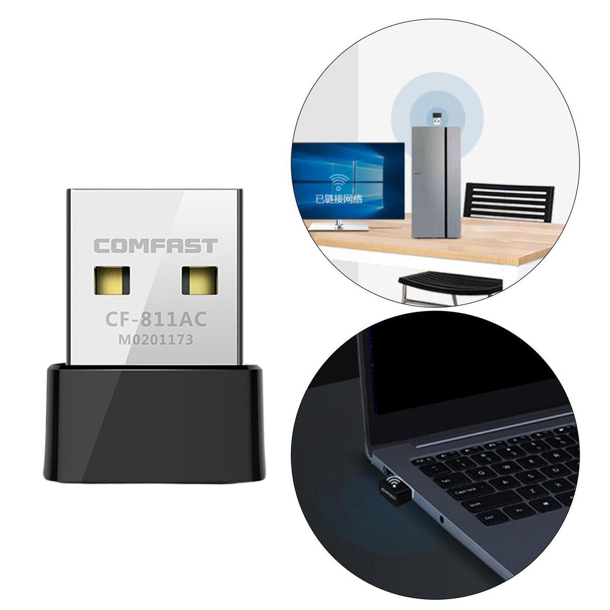 USB 2.0 WiFi Dongle Adapter 2.4G/5.8G Dual Band Dongle 650M Home Wireless