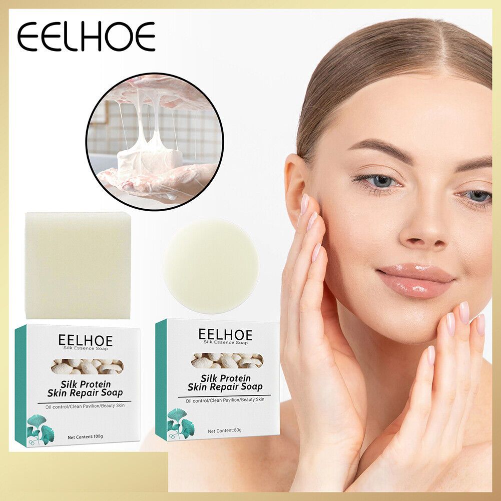 Silk Protein Soap Oil Control Face Deep Cleansing Pores Mites Acne Remover