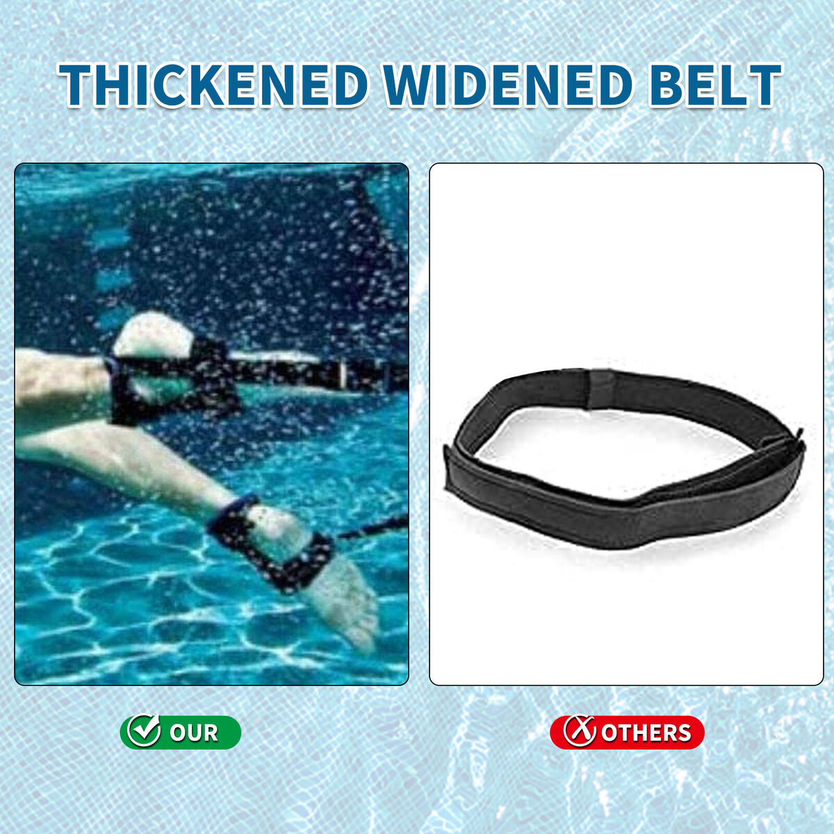 Professional Swimming Pool Resistance Band with Adjustable Ankle Straps