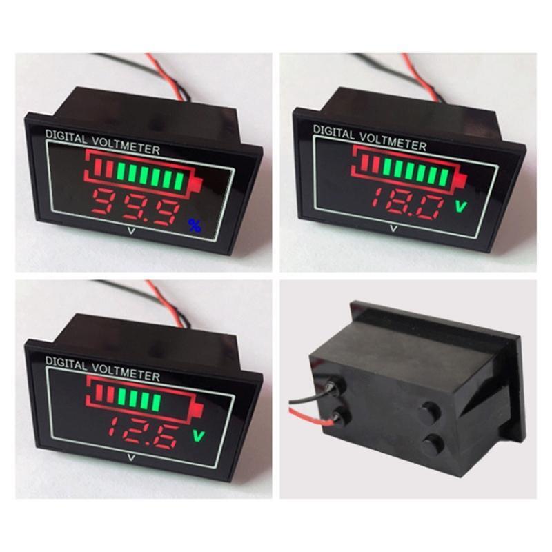 Battery Monitor Digital Battery Capacity Tester, Percentage Level Voltage Meter