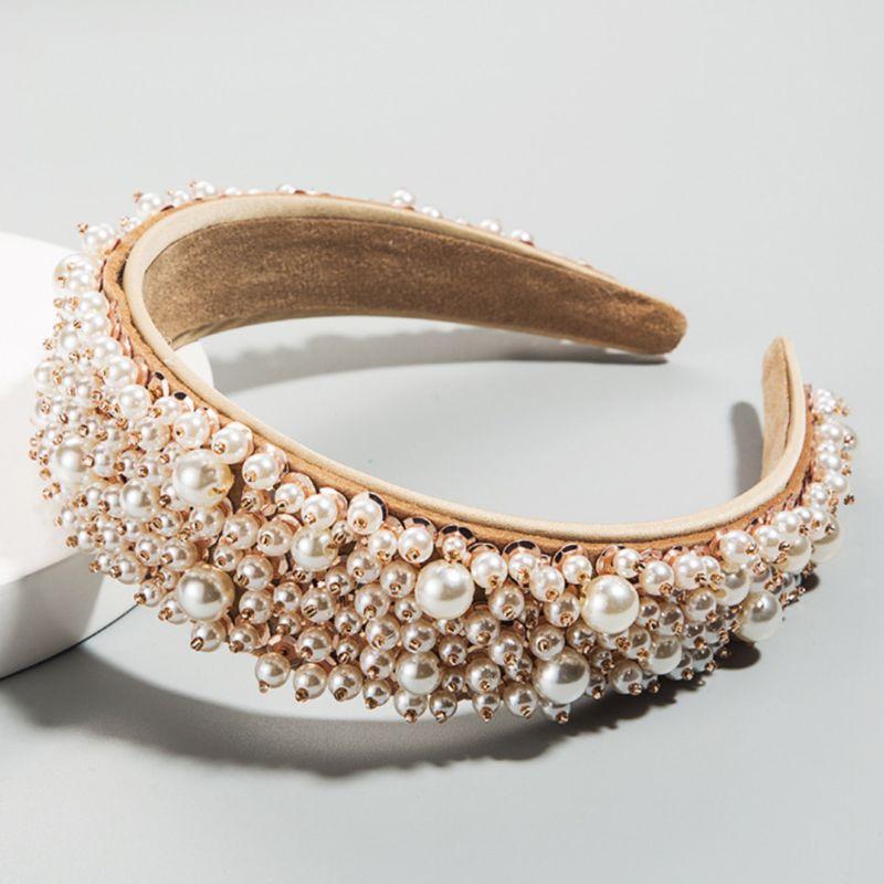 Women Wedding Headband Shinning Wide Side Hairband Wedding Party Hair Hoop