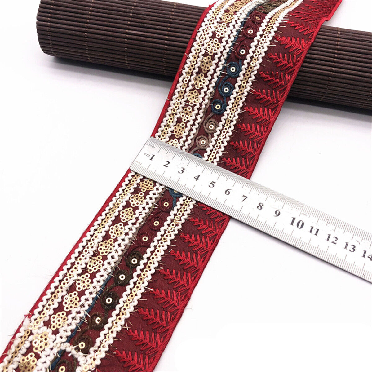 Ethnic Embroidered Lace Trim Ribbon DIY Sewing Garment Belt Collar Accessories
