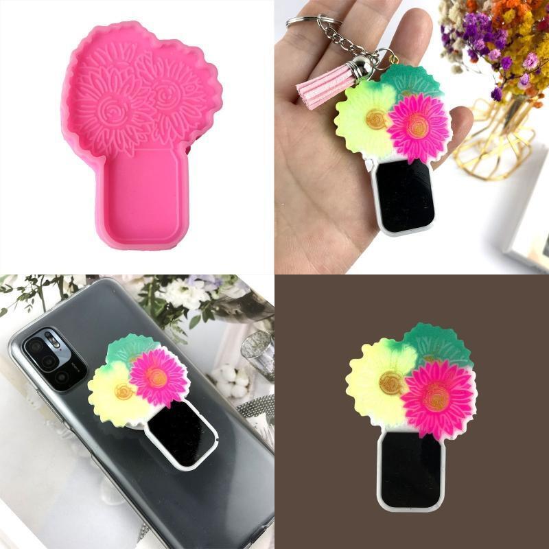DIY Flower Bottle Keychain Silicone Epoxy Mold DIY Keychain Pendant Jewelry Mold