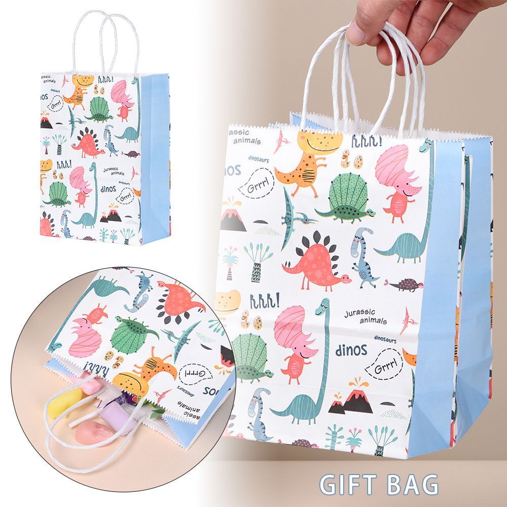 Baby Shower Dinosaur Gift Bags Candy Bag Happy Birthday Gift Paper Bags
