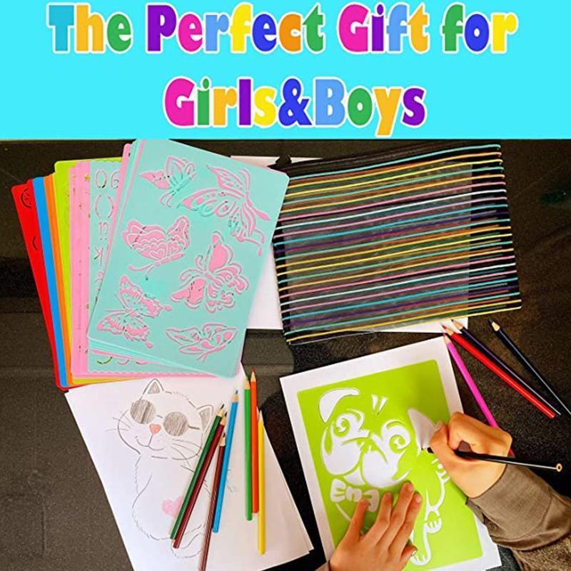24PCS Kid Painting Templates Graffiti Stencil Home Xmas Halloween Party Supplies