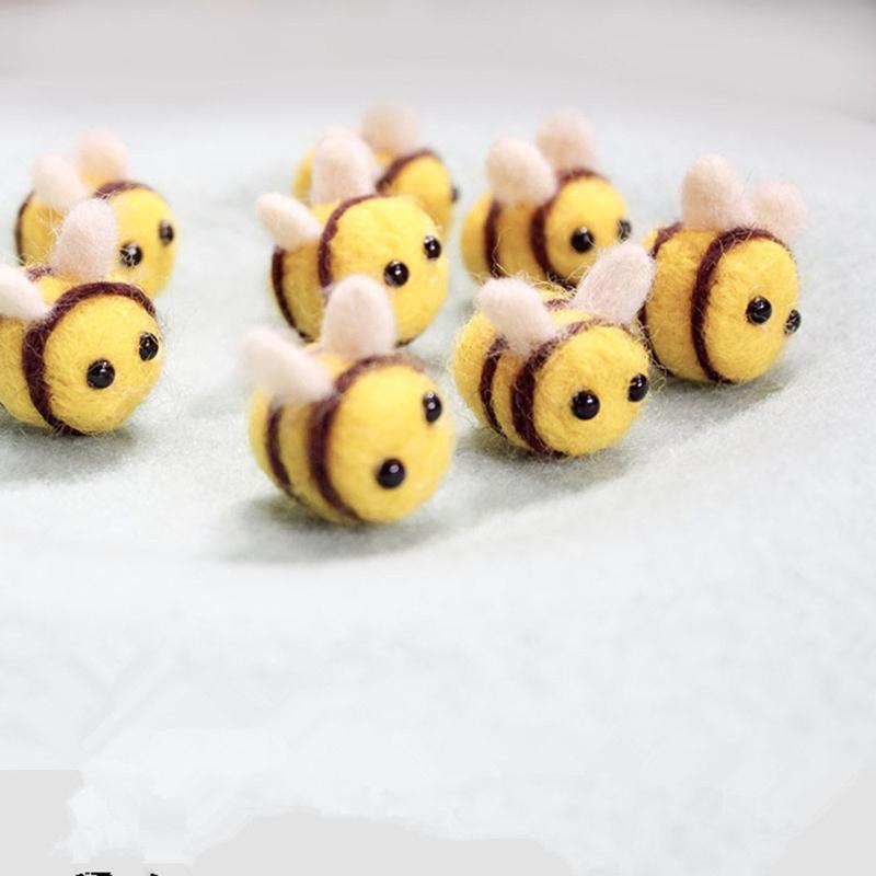 10 Pcs Wool Felt Cute Bee Diy Hat Costume Decoration Headgear Finished Bee