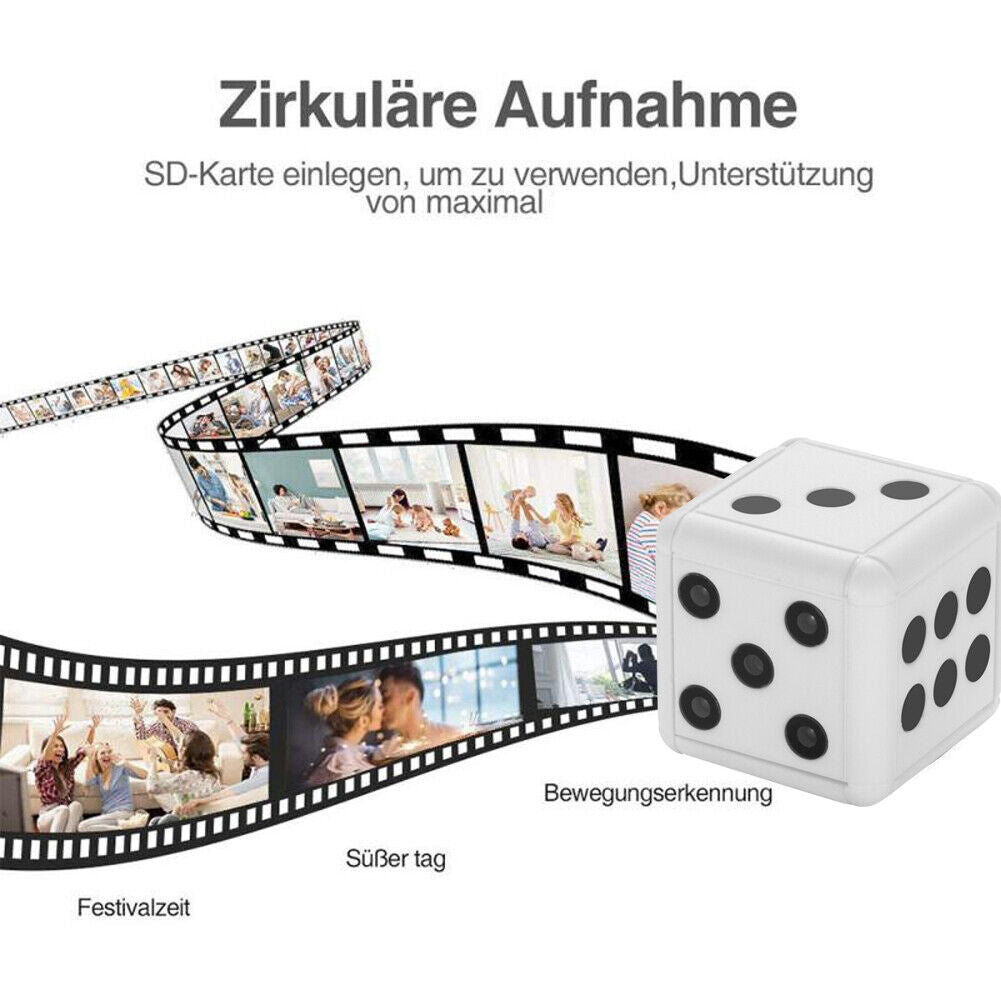 SQ16 Dice Shape Mini Camera 1080P Full HD Motion Detection Camera (White)