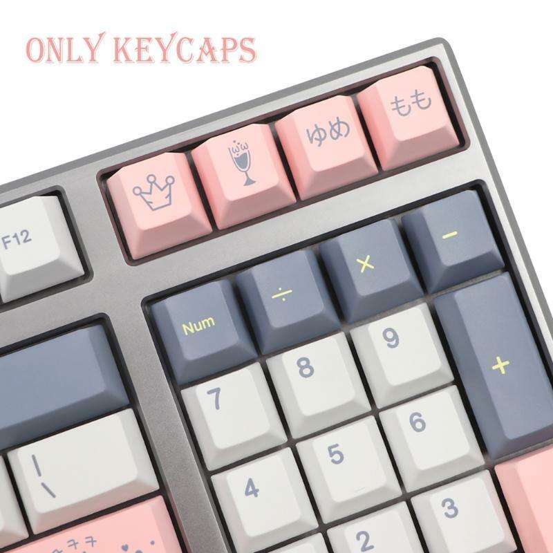 Momo Yume Cherry Profile Keycaps PBT Dye Sublimation Set for GH60 GK61 GK64 84