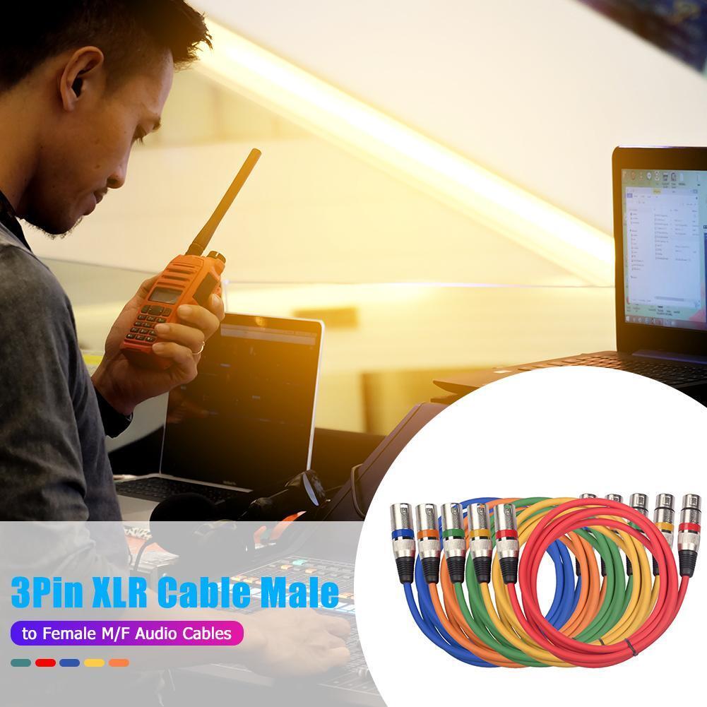 5pcs 3Pin XLR Cable Male to Female Foil+Braided Shielded Audio Cable (1.8m)