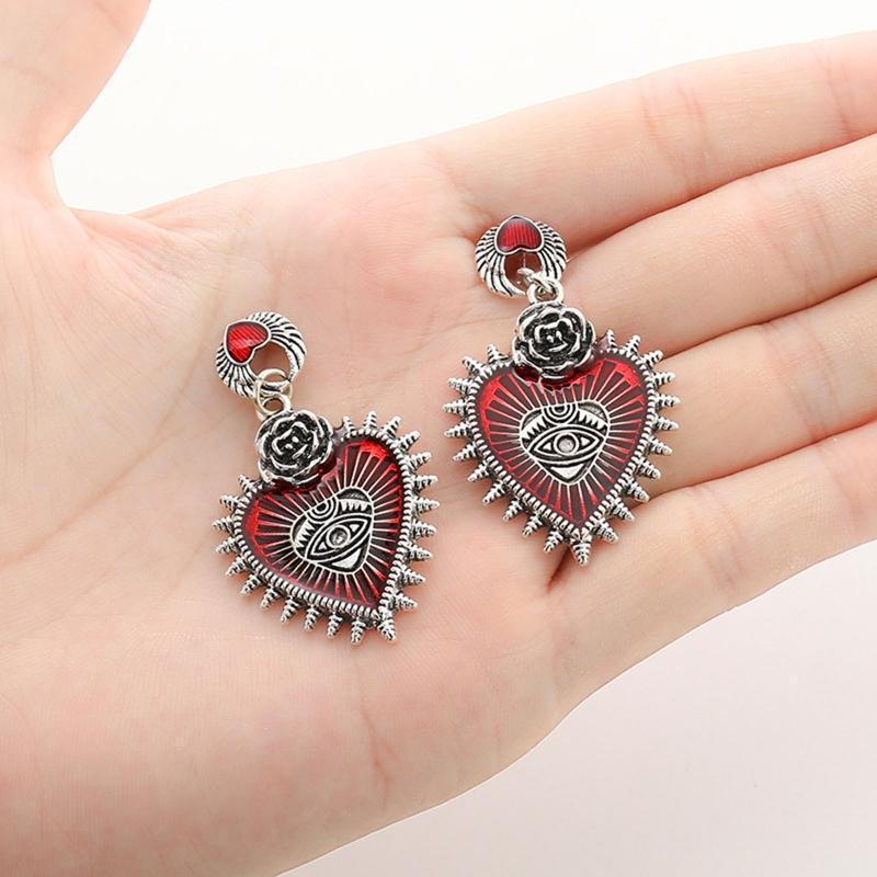 5x Heart Eye Gothic Pendant Alternative Steampunk Necklace Ornament DIY Jewelry
