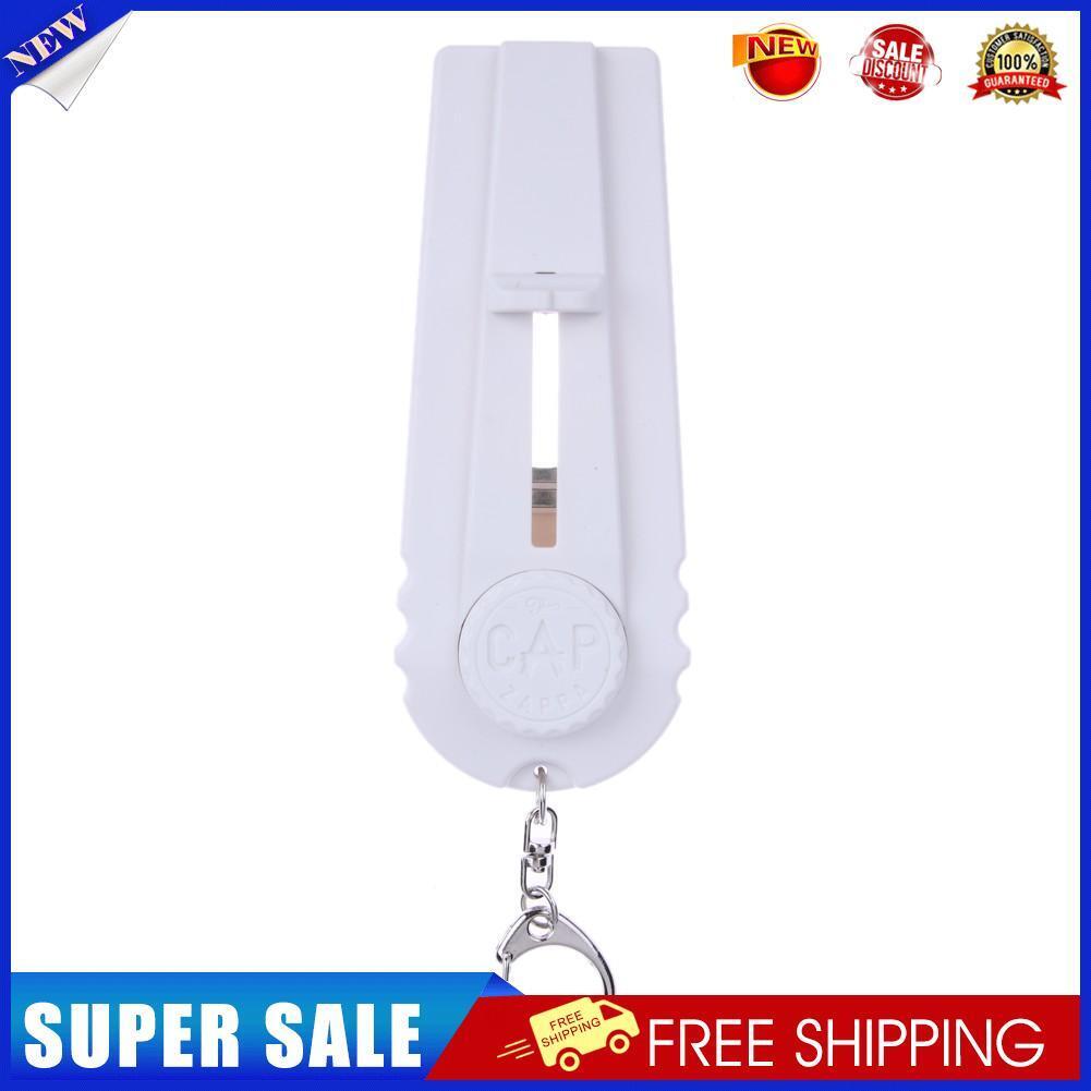 Flying Cap Bottle Beer Opener Cap Launcher Fire Hat Key Ring White